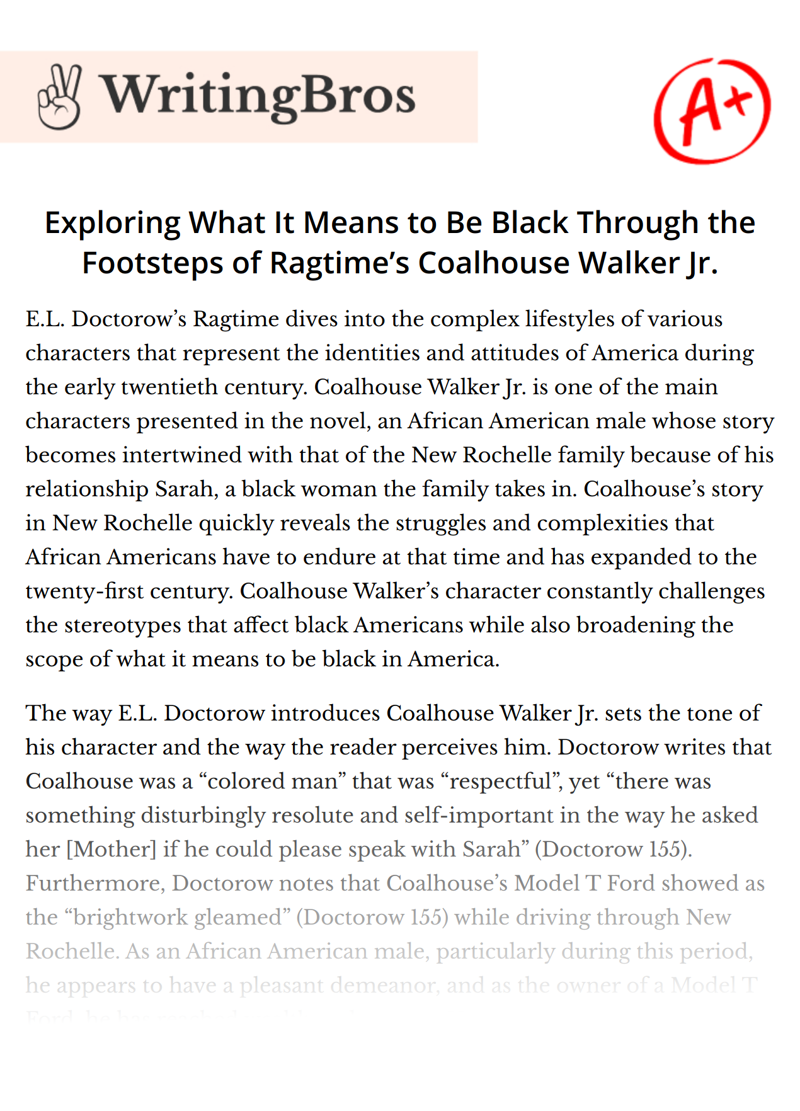 Exploring What It Means to Be Black Through the Footsteps of Ragtime’s Coalhouse Walker Jr. essay