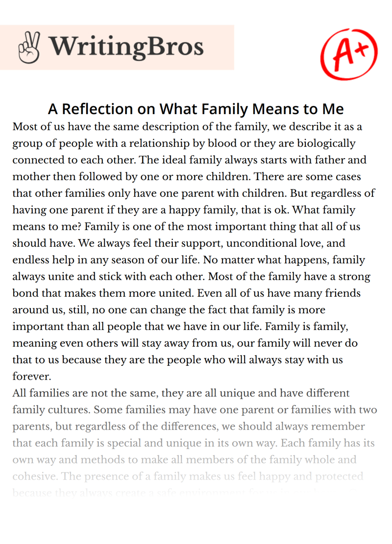 what family means essay