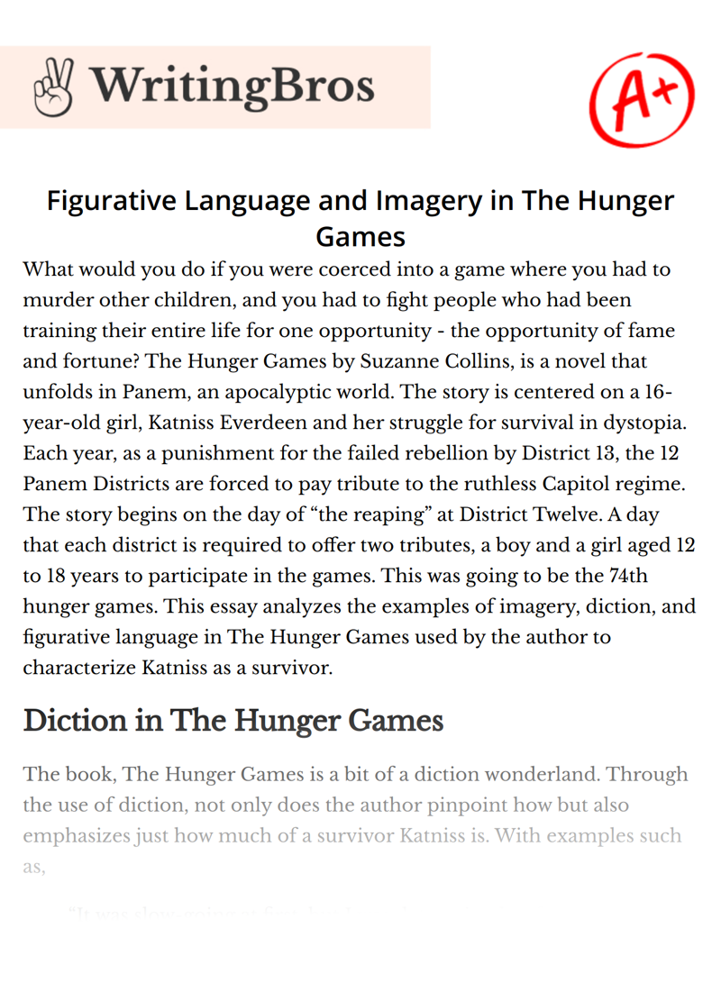 Figurative Language and Imagery in The Hunger Games essay